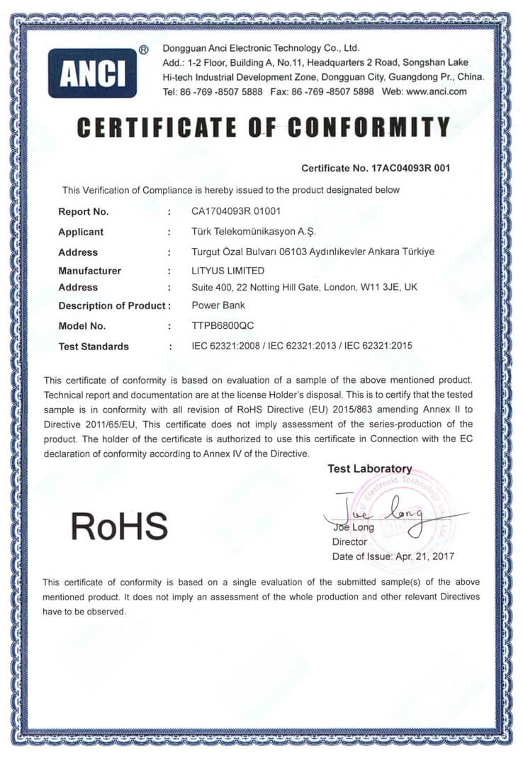 lityus certificate